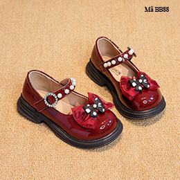 Giày búp bê màu đỏ cho bé từ 3-12 tuổi - BB88